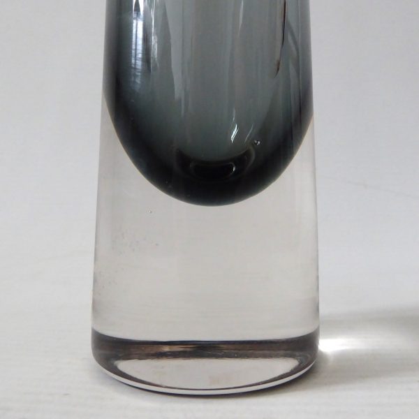 Whitefriars pewter tapered chimney art glass bud vase 9655, 7 3/4" mid century - Image 3