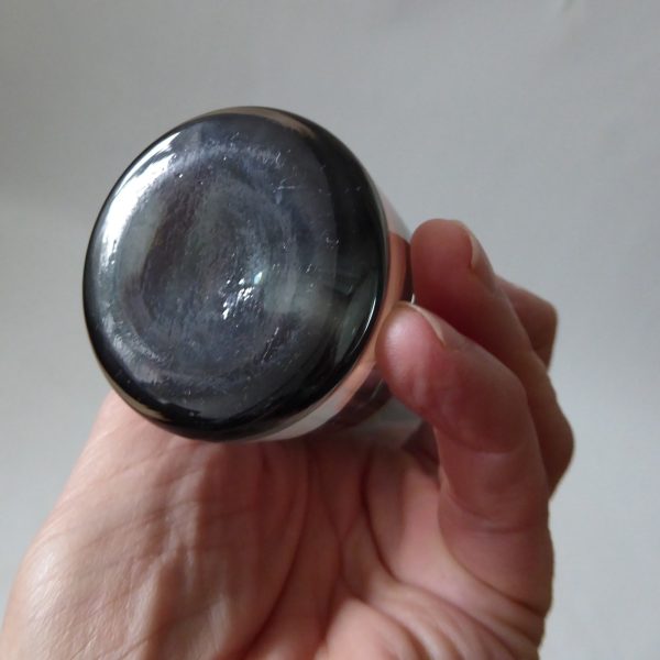 Whitefriars pewter tapered chimney art glass bud vase 9655, 7 3/4" mid century - Image 6