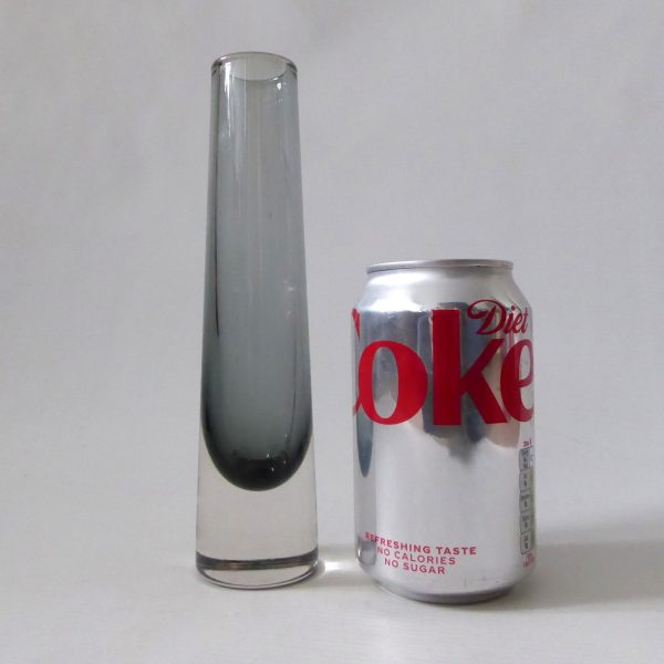 Whitefriars pewter tapered chimney art glass bud vase 9655, 7 3/4" mid century - Image 9