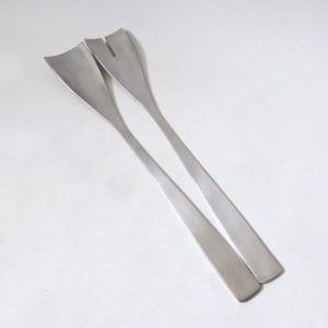 XL Salad servers serving spoon fork stainless steel, mid century modernist style