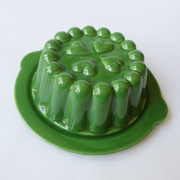 Zell am Harmersbach 1960s green ceramic jelly mould dish, West German retro MCM - Image 5