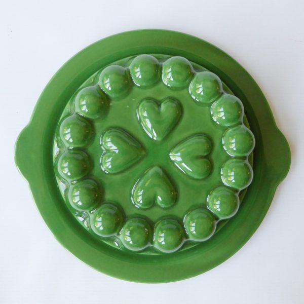 Zell am Harmersbach 1960s green ceramic jelly mould dish, West German retro MCM - Image 6