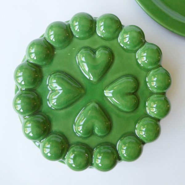Zell am Harmersbach 1960s green ceramic jelly mould dish, West German retro MCM - Image 8