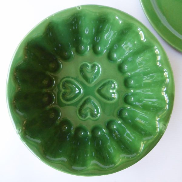 Zell am Harmersbach 1960s green ceramic jelly mould dish, West German retro MCM - Image 9