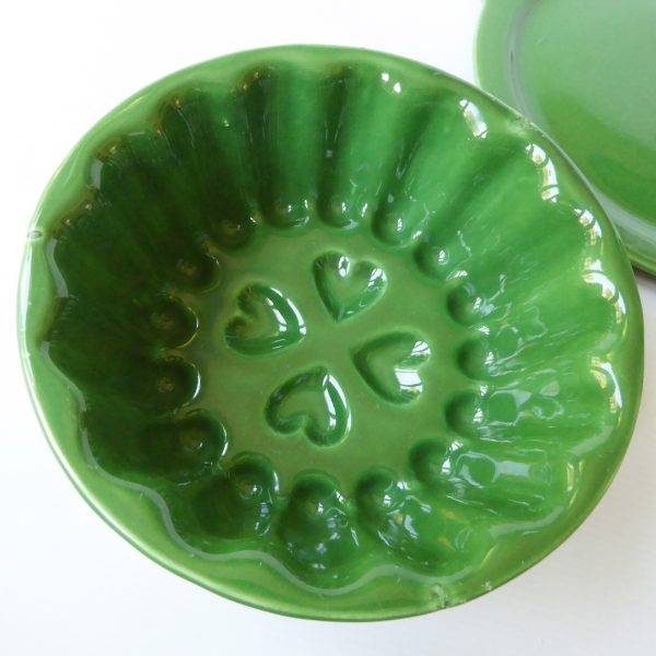 Zell am Harmersbach 1960s green ceramic jelly mould dish, West German retro MCM - Image 10