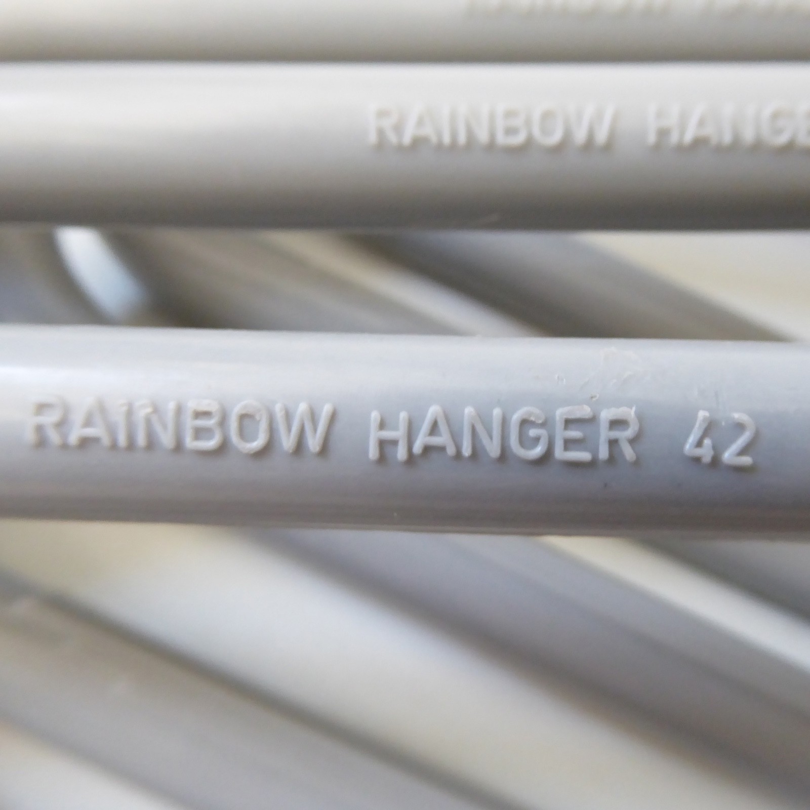 10 grey Swedish made vintage coat hangers, Morplan rainbow hanger 42, 1970s 1980 - Image 8
