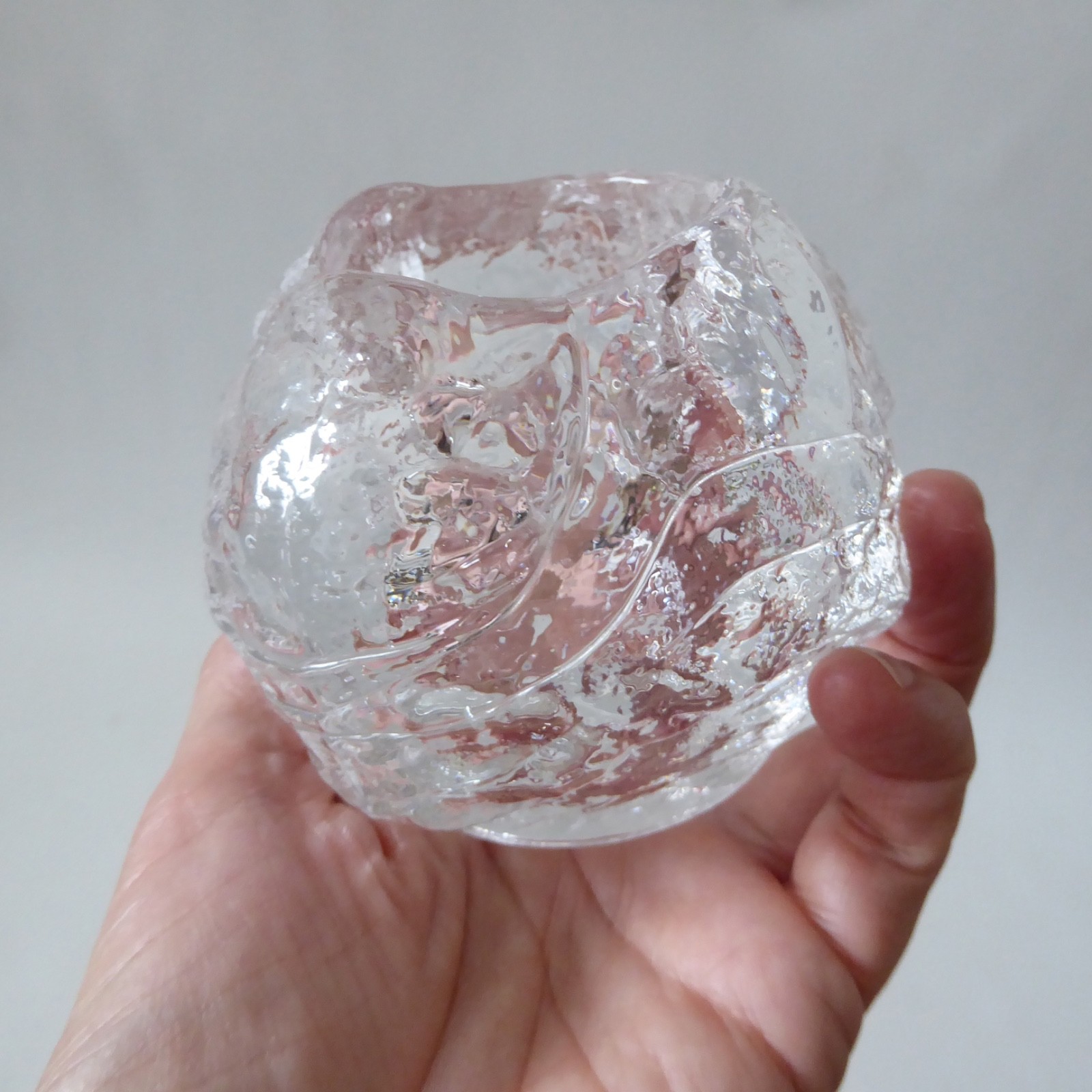 2 Kosta Boda Snowball candle holders, small medium votive. Swedish glass crystal - Image 14