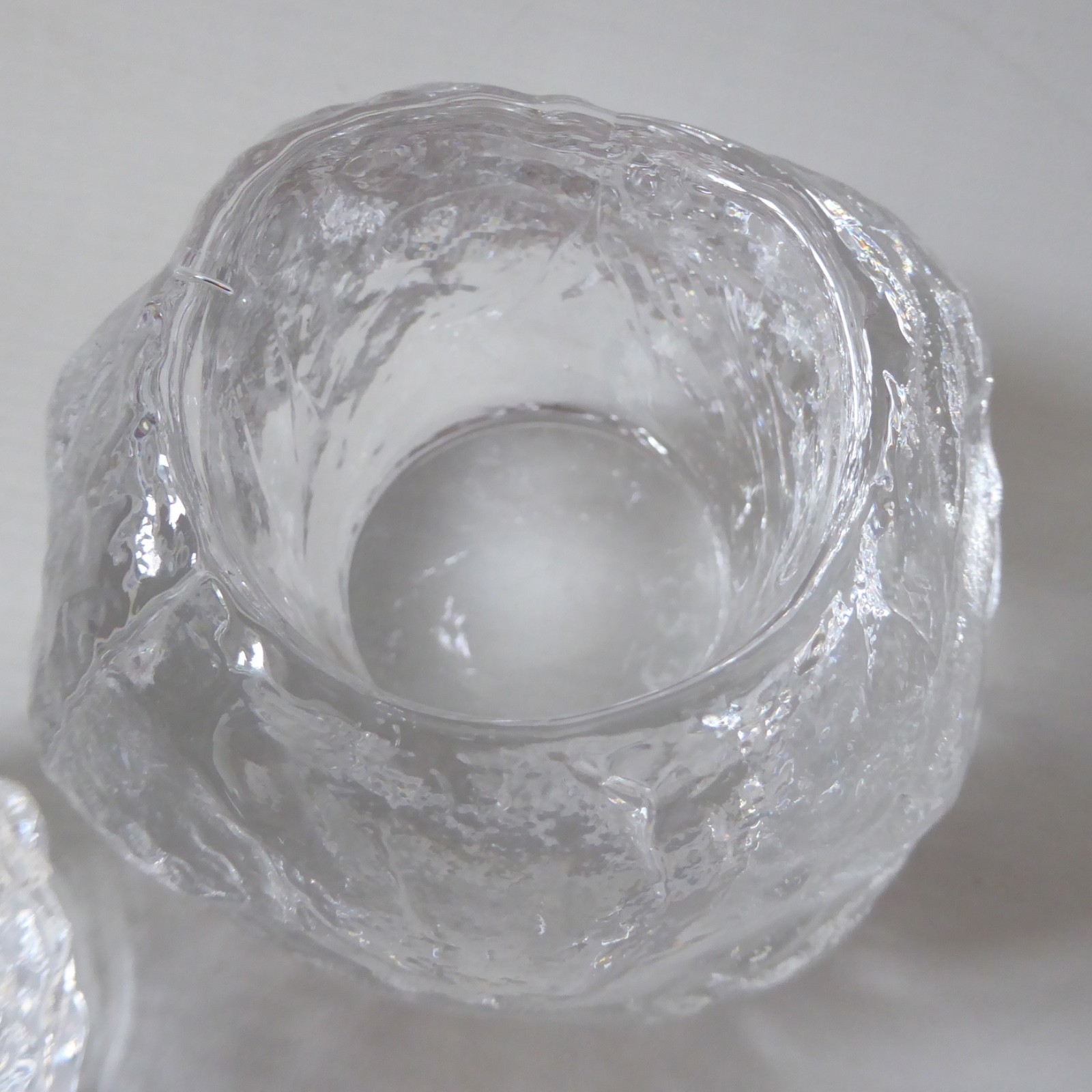 2 Kosta Boda Snowball candle holders, small medium votive. Swedish glass crystal - Image 7
