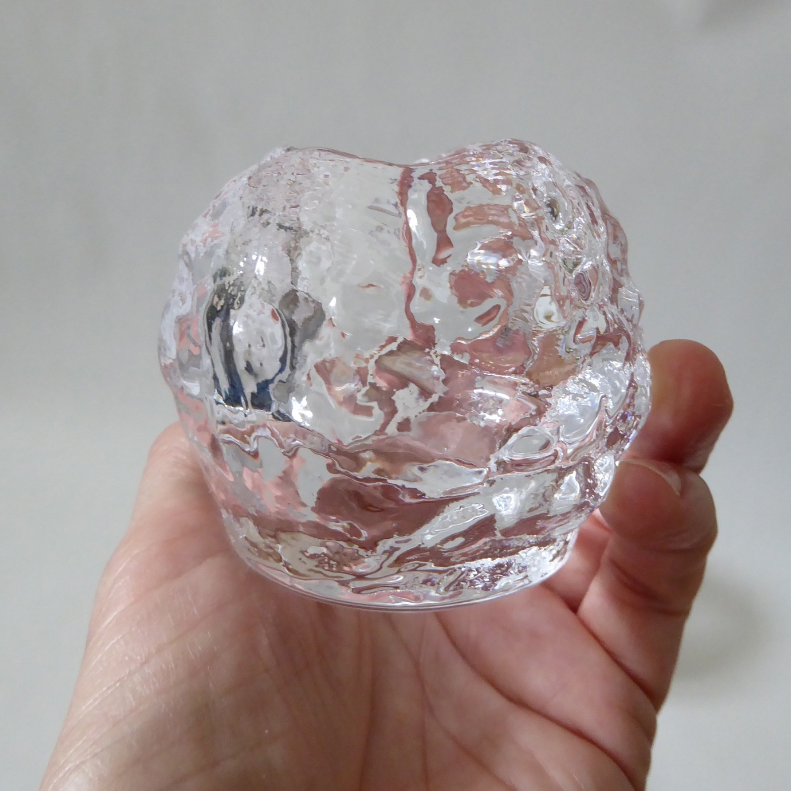 2 Kosta Boda Snowball candle holders, small medium votive. Swedish glass crystal - Image 8