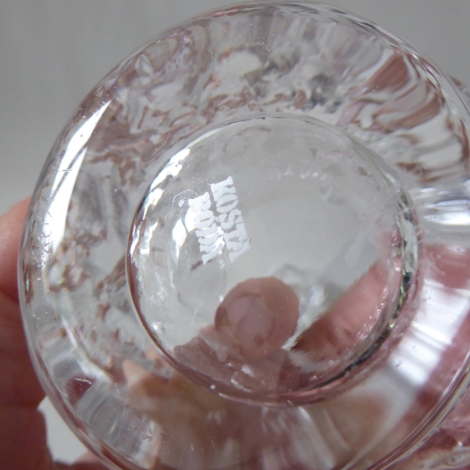 2 Kosta Boda Snowball candle holders, small medium votive. Swedish glass crystal - Image 9
