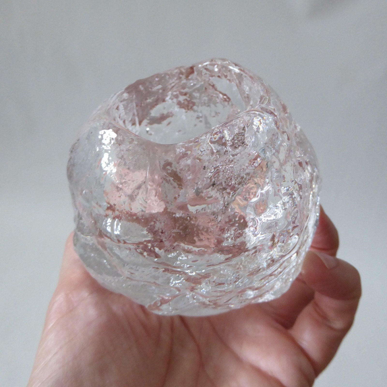 2 Kosta Boda Snowball candle holders, small medium votive. Swedish glass crystal - Image 10