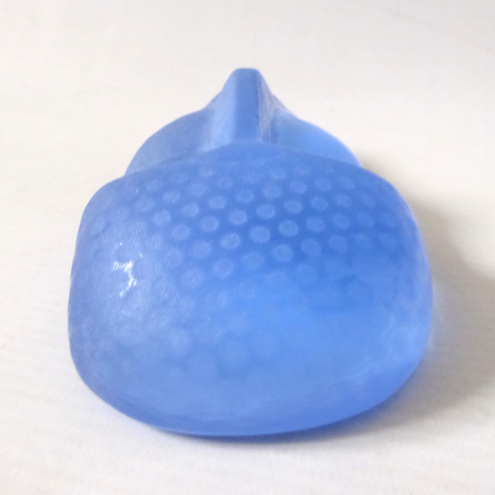 5" Kosta Boda Brains art glass face sculpture, Sweden Bertil Vallien blue spotty - Image 6