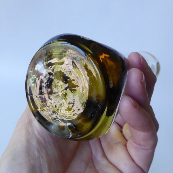 Aseda Glasbruk #4807 Swedish art glass dimple vase, 1970s Bo Borgstrom + label - Image 12