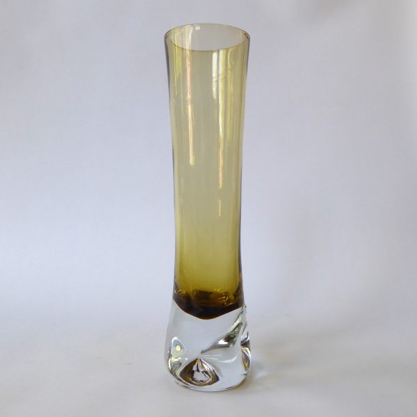Aseda Glasbruk #4807 Swedish art glass dimple vase, 1970s Bo Borgstrom + label - Image 5