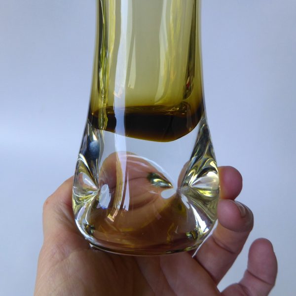 Aseda Glasbruk #4807 Swedish art glass dimple vase, 1970s Bo Borgstrom + label - Image 8