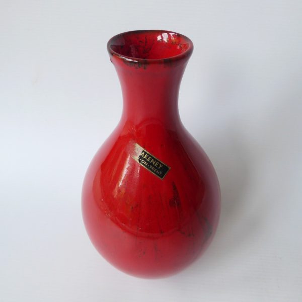 Blakeney Stoke-on-Trent studio art pottery vase, red black. Mid century, vintage - Image 3