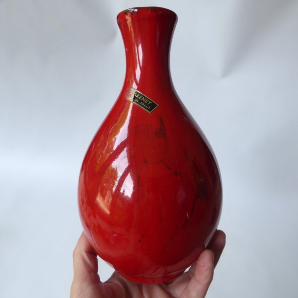Blakeney Stoke-on-Trent studio art pottery vase, red black. Mid century, vintage - Image 5