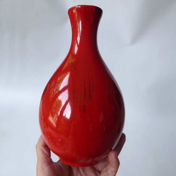 Blakeney Stoke-on-Trent studio art pottery vase, red black. Mid century, vintage - Image 8