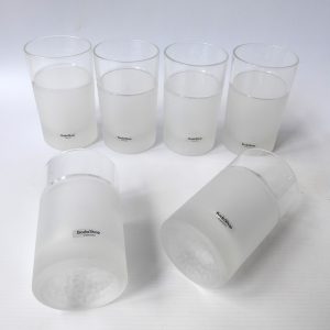 BodaShop Sweden set 6 vintage glass highball lemonade tumblers frosted Cool 11cm