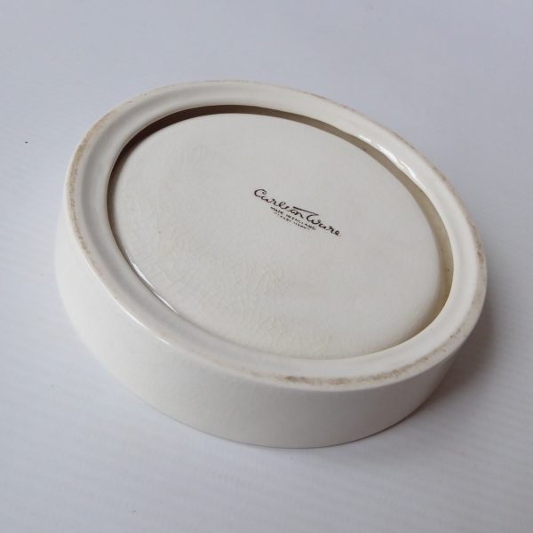 Carlton Ware 1960s 1970s retro vintage pin dish, blue white ceramic ashtray bowl - Image 11