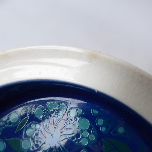 Carlton Ware 1960s 1970s retro vintage pin dish, blue white ceramic ashtray bowl - Image 13
