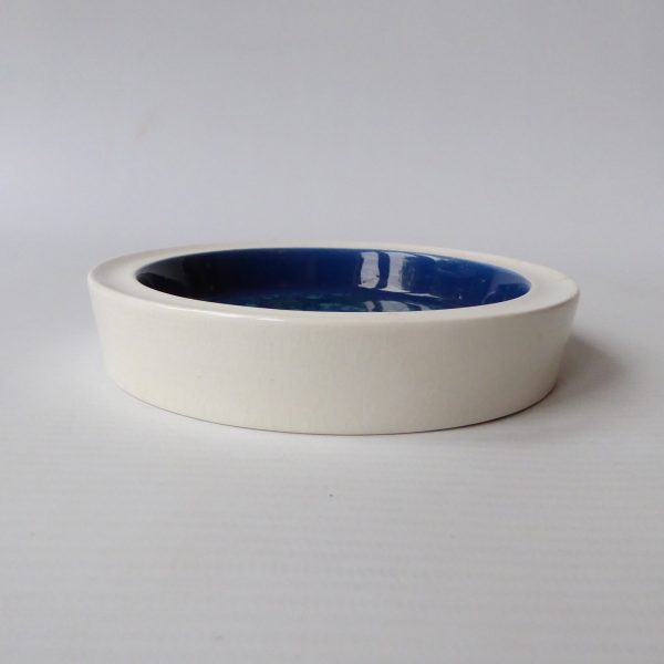 Carlton Ware 1960s 1970s retro vintage pin dish, blue white ceramic ashtray bowl - Image 7
