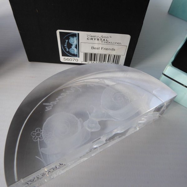 Crystal Treasures 2003 Best Friends crystal paperweight, boxed arched glass gift - Image 12