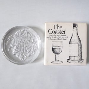 Dartington FT332 The Coaster, crystal glass Frank Thrower box, wine bottle grape