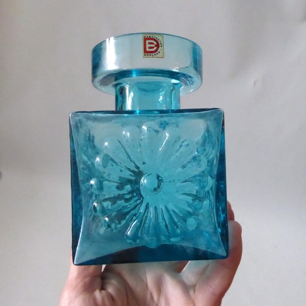 Dartington Frank Thrower FT60 Kingfisher blue turquoise art glass Daisy vase - Image 11