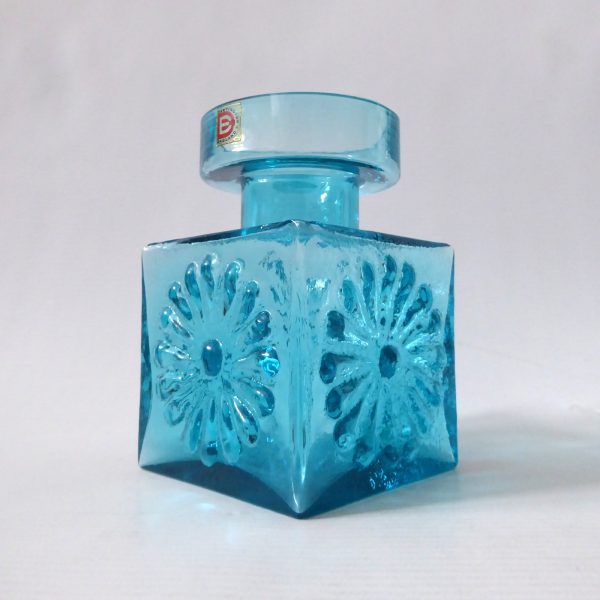 Dartington Frank Thrower FT60 Kingfisher blue turquoise art glass Daisy vase - Image 3