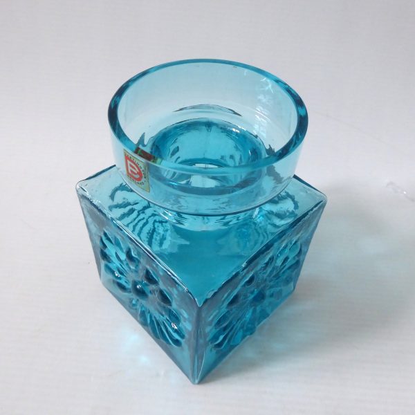 Dartington Frank Thrower FT60 Kingfisher blue turquoise art glass Daisy vase - Image 4