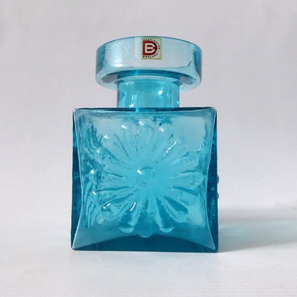 Dartington Frank Thrower FT60 Kingfisher blue turquoise art glass Daisy vase