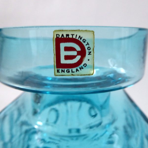 Dartington Frank Thrower FT60 Kingfisher blue turquoise art glass Daisy vase - Image 8