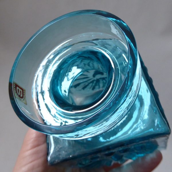 Dartington Frank Thrower FT60 Kingfisher blue turquoise art glass Daisy vase - Image 9