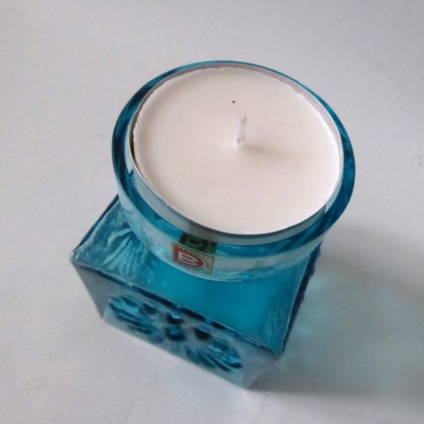 Dartington Frank Thrower FT60 Kingfisher blue turquoise art glass Daisy vase - Image 10