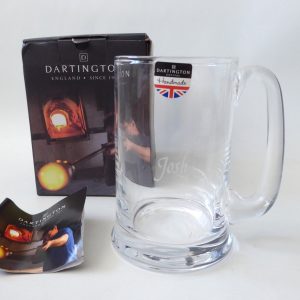 Dartington boxed crystal handmade Real Ale Tankard pint glass, gift for Josh 227