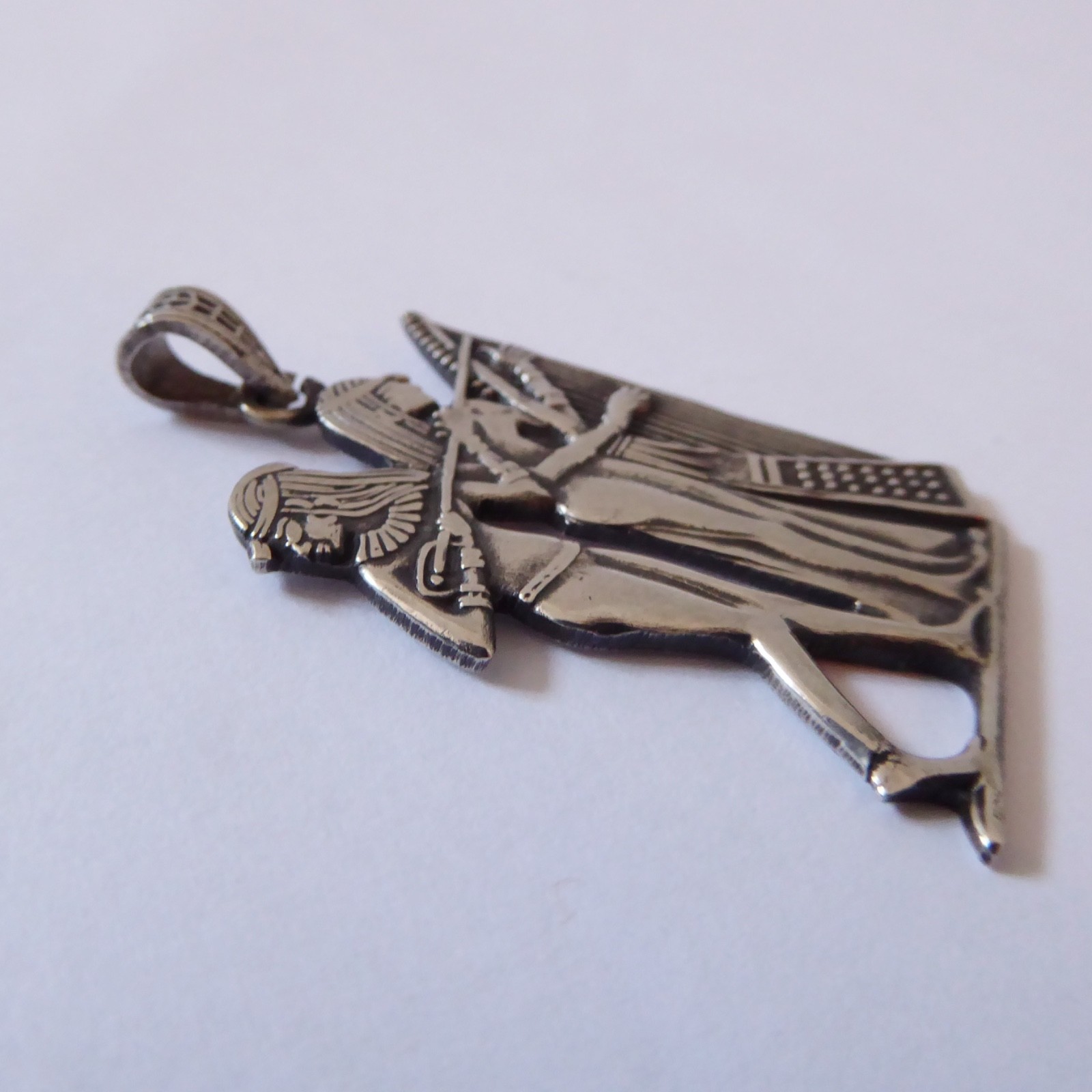 Egyptian silver pendant, 800 silver from Egypt. Handcrafted ancient musicians - Image 4