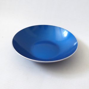 Emalox Norway vintage blue anodised aluminium mid-century retro bowl, 14cm dish