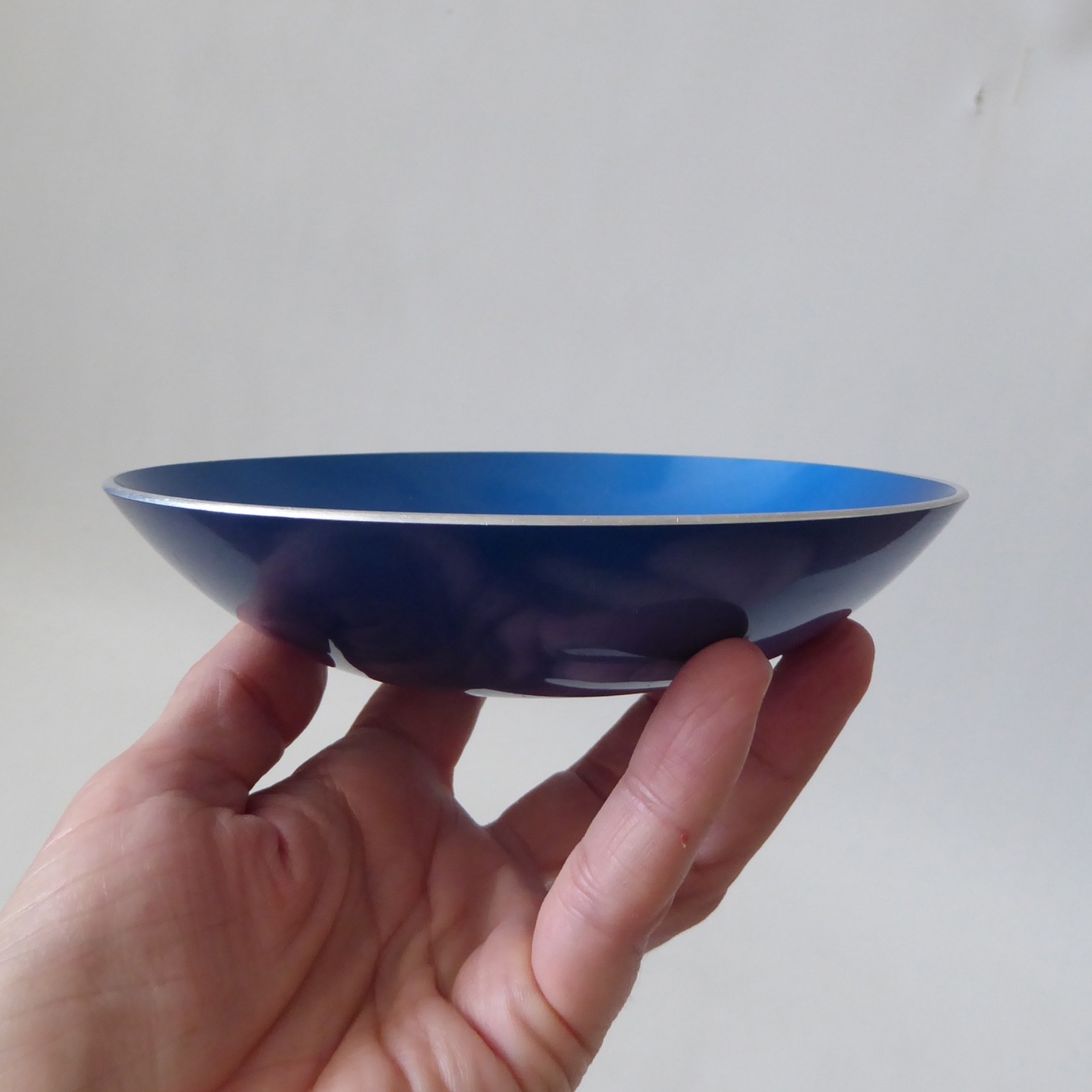 Emalox Norway vintage blue anodised aluminium mid-century retro bowl, 14cm dish - Image 5