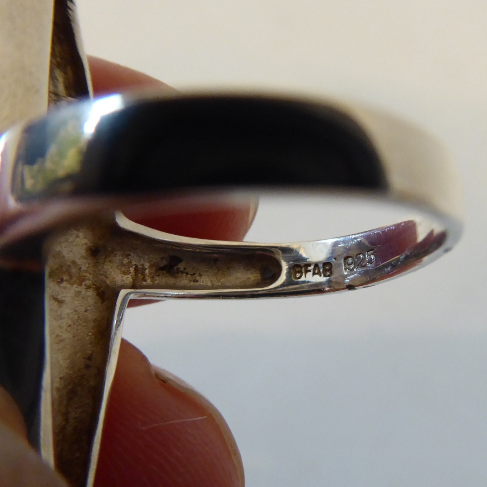 Guldfynd AB Swedish sterling silver 925 ring, Modernist vintage Statement size P - Image 11