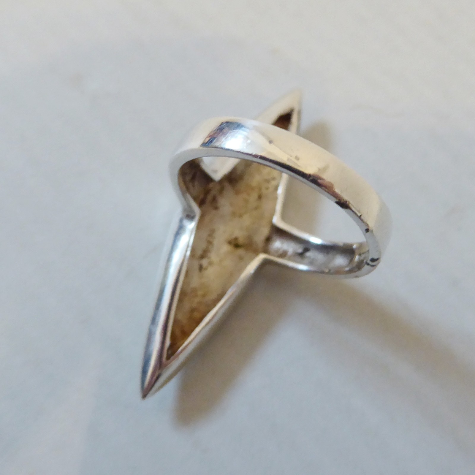 Guldfynd AB Swedish sterling silver 925 ring, Modernist vintage Statement size P - Image 12