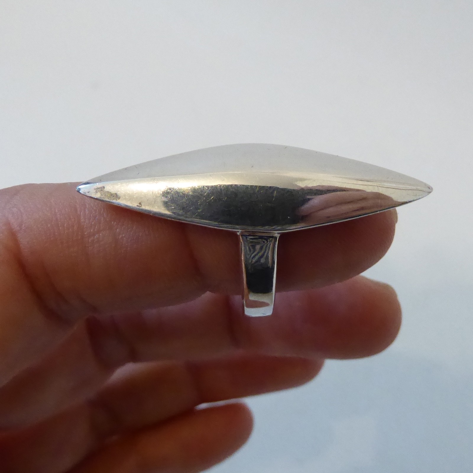 Guldfynd AB Swedish sterling silver 925 ring, Modernist vintage Statement size P - Image 14