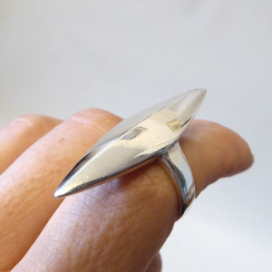 Guldfynd AB Swedish sterling silver 925 ring, Modernist vintage Statement size P