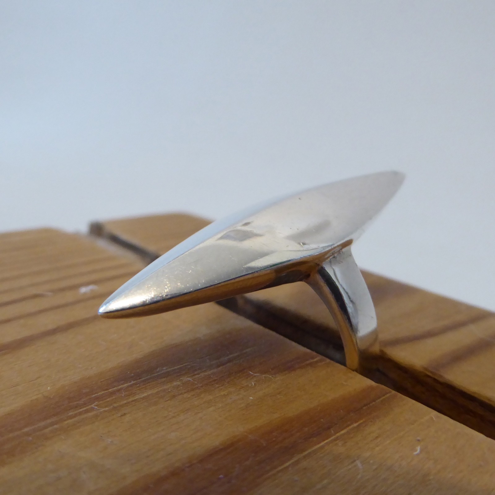 Guldfynd AB Swedish sterling silver 925 ring, Modernist vintage Statement size P - Image 4