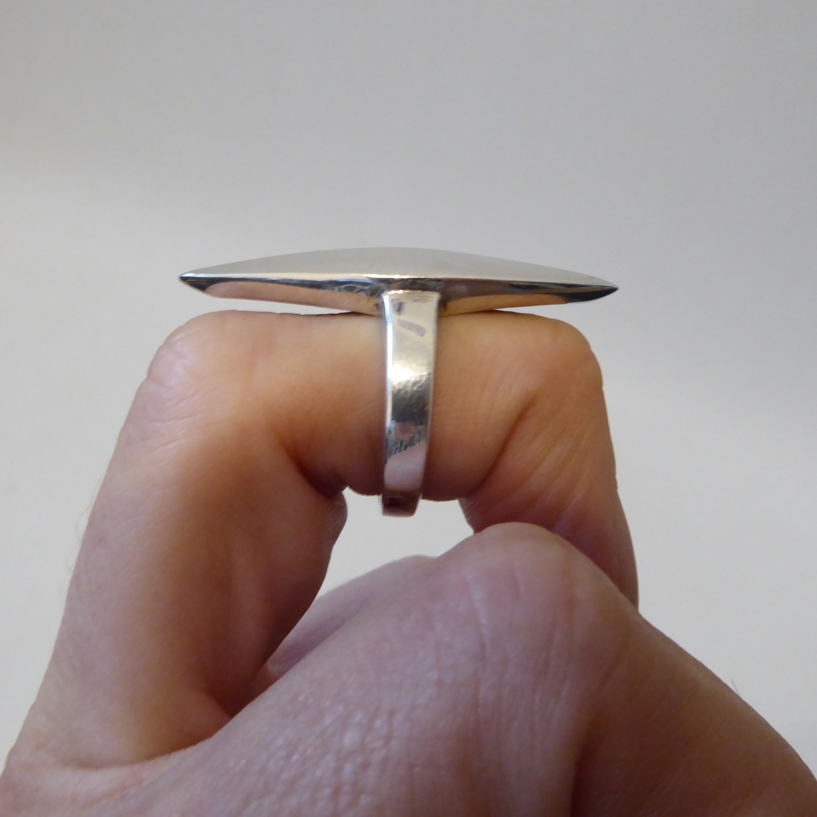 Guldfynd AB Swedish sterling silver 925 ring, Modernist vintage Statement size P - Image 6