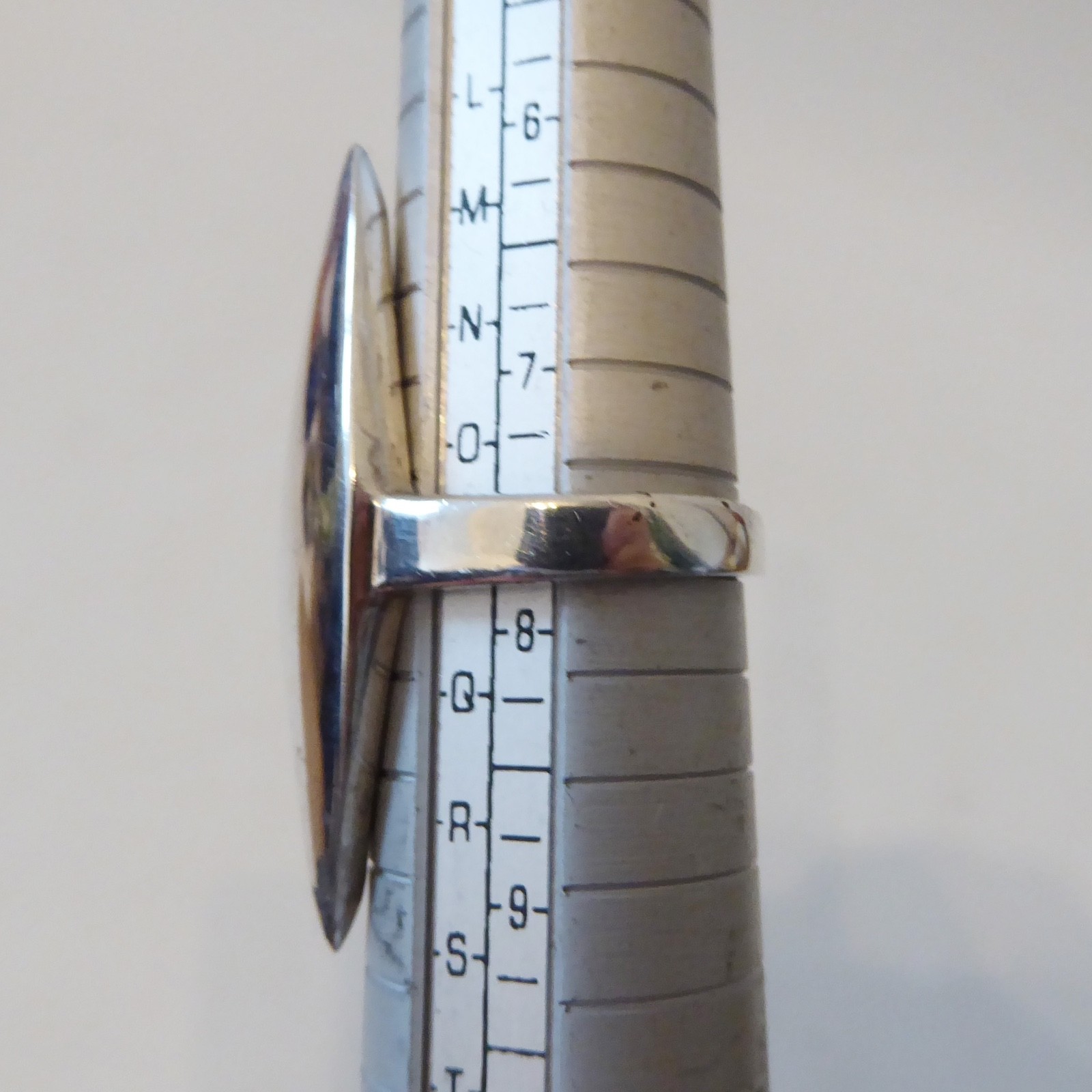 Guldfynd AB Swedish sterling silver 925 ring, Modernist vintage Statement size P - Image 7