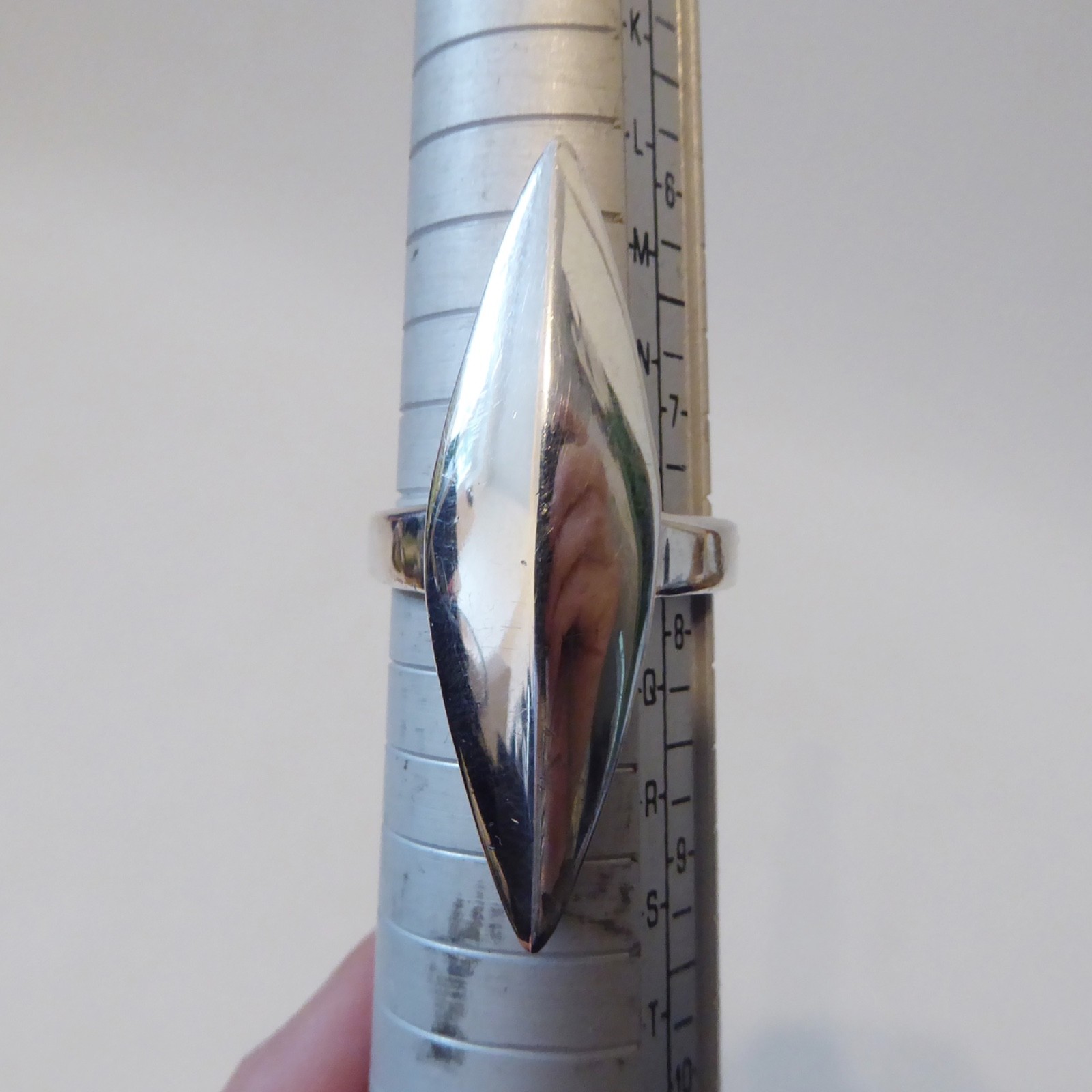 Guldfynd AB Swedish sterling silver 925 ring, Modernist vintage Statement size P - Image 9
