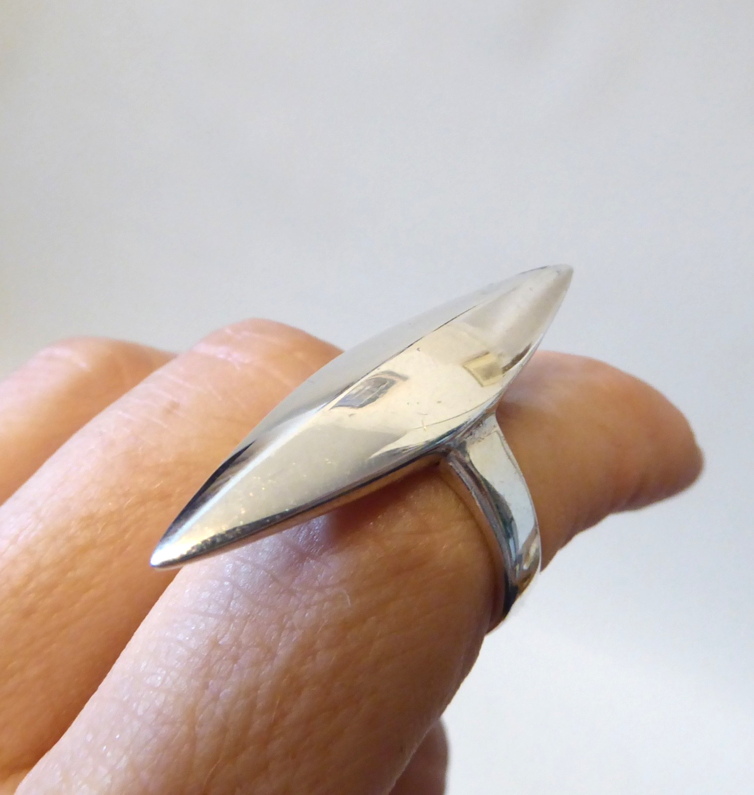 Guldfynd AB Swedish sterling silver 925 ring, Modernist vintage Statement size P