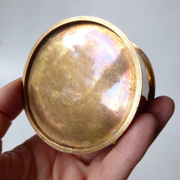 Handmade copper lidded pot box, round vintage metalwork container. Ornament - Image 13