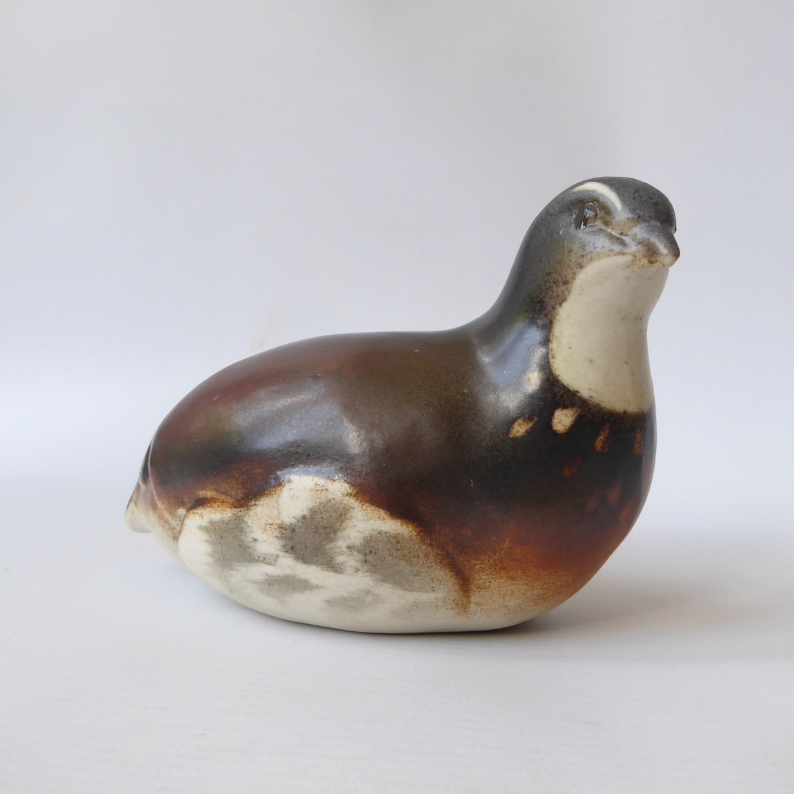 Helmsdale Pottery partridge bird, David & Penny Woodley Scottish handmade figure